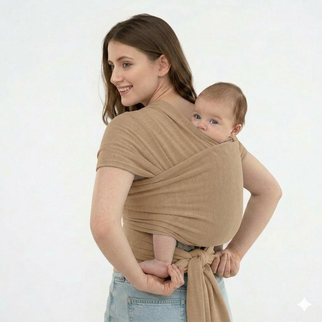 Écharpe de Portage Ventrale Physiologique – Marron Clair