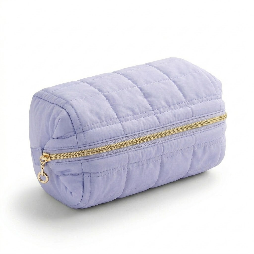 Trousse de Toilette Violet Clair Brodée en Polyester