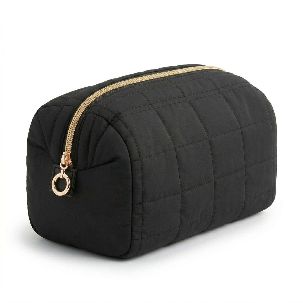 Trousse de Toilette Noir Brodée en Polyester