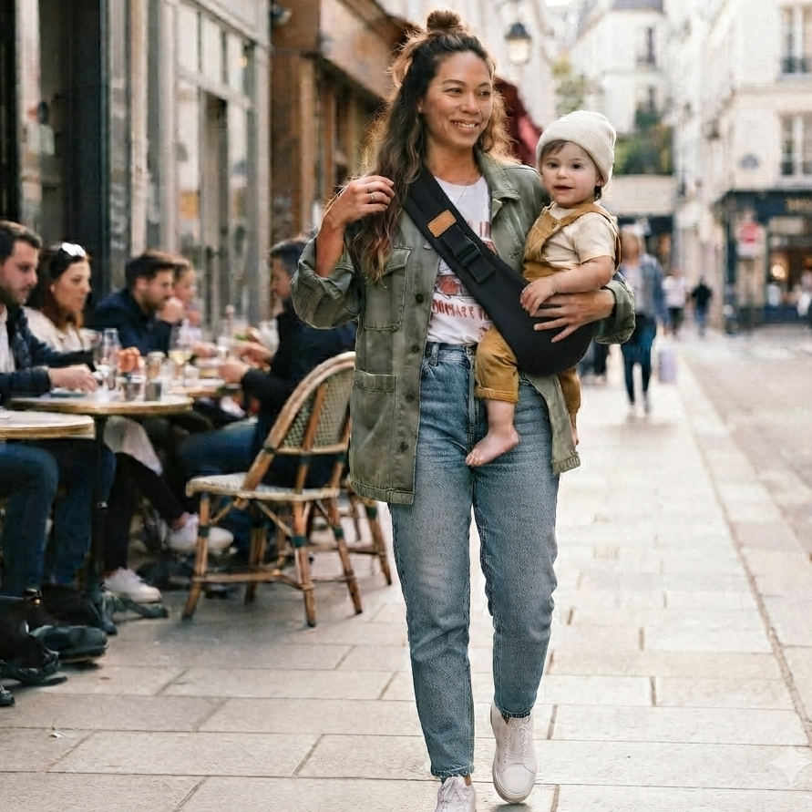Porte-Bébé hanche – Motif Noir