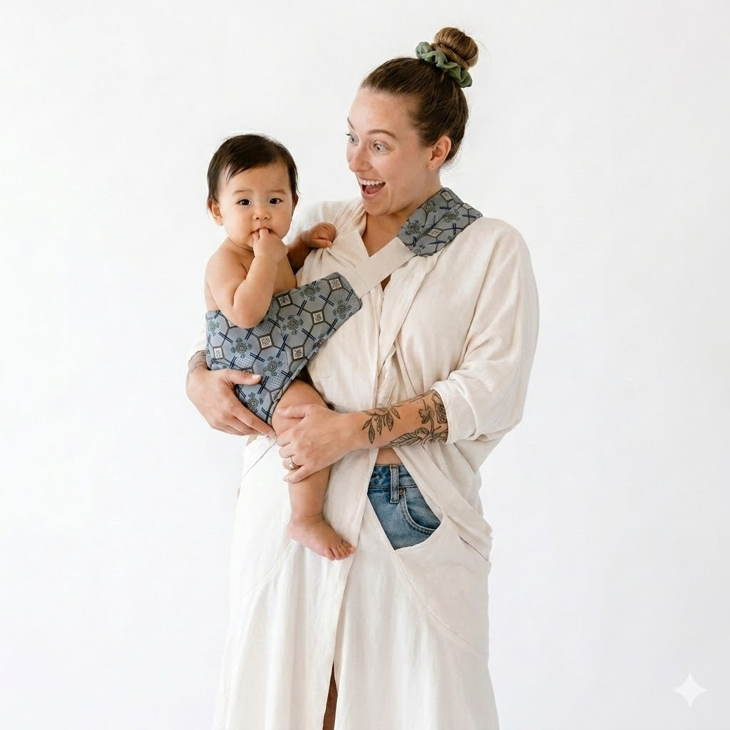Porte-Bébé d'Épaule Physiologique – Motif Bleu Marine