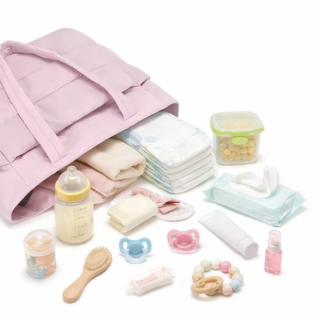 Sac- à- langer -pour- bébé -avec- des- anses- et- un- compartiment- de -rangement