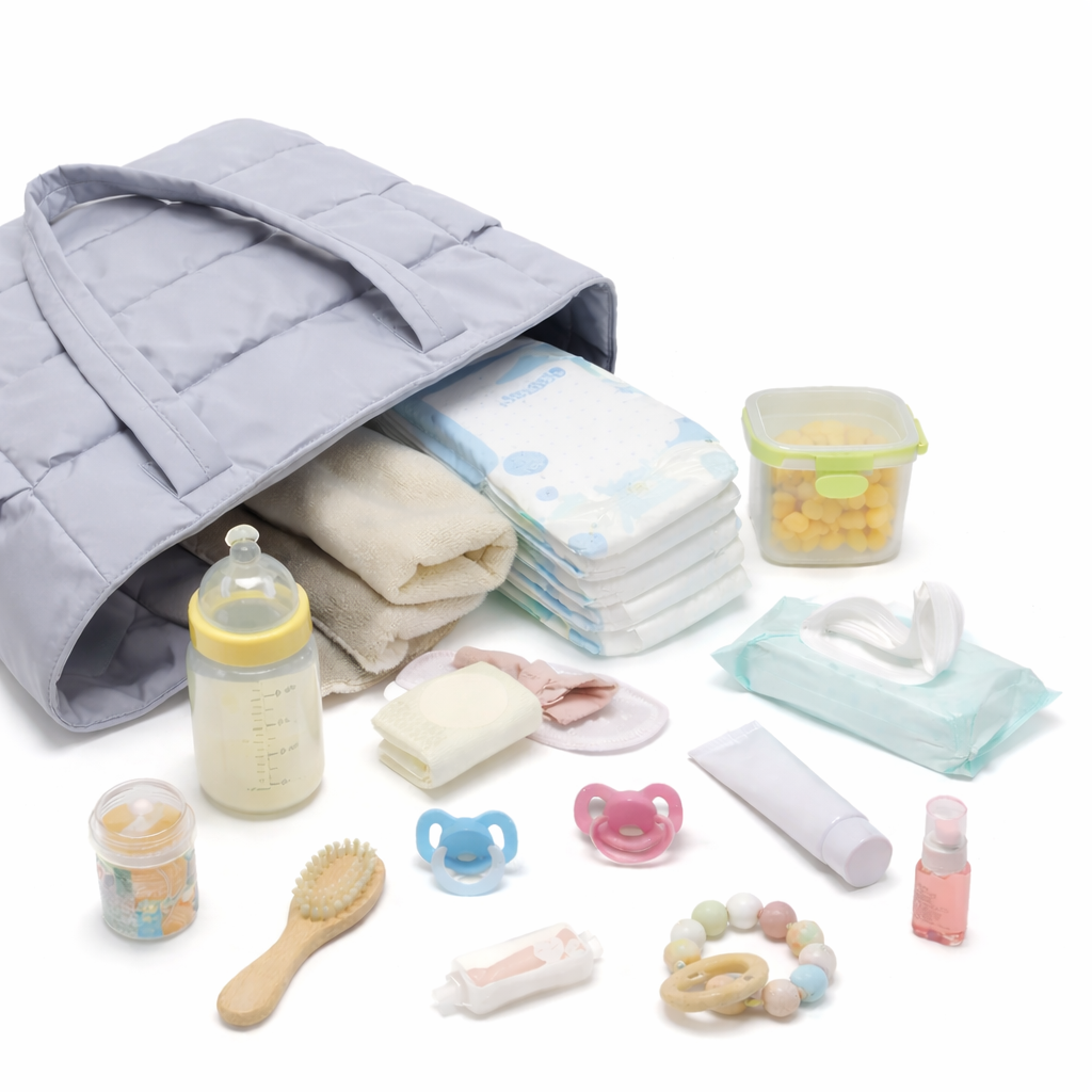 Sac- à- langer -pour- bébé -avec- des- anses- et- un- compartiment- de -rangement