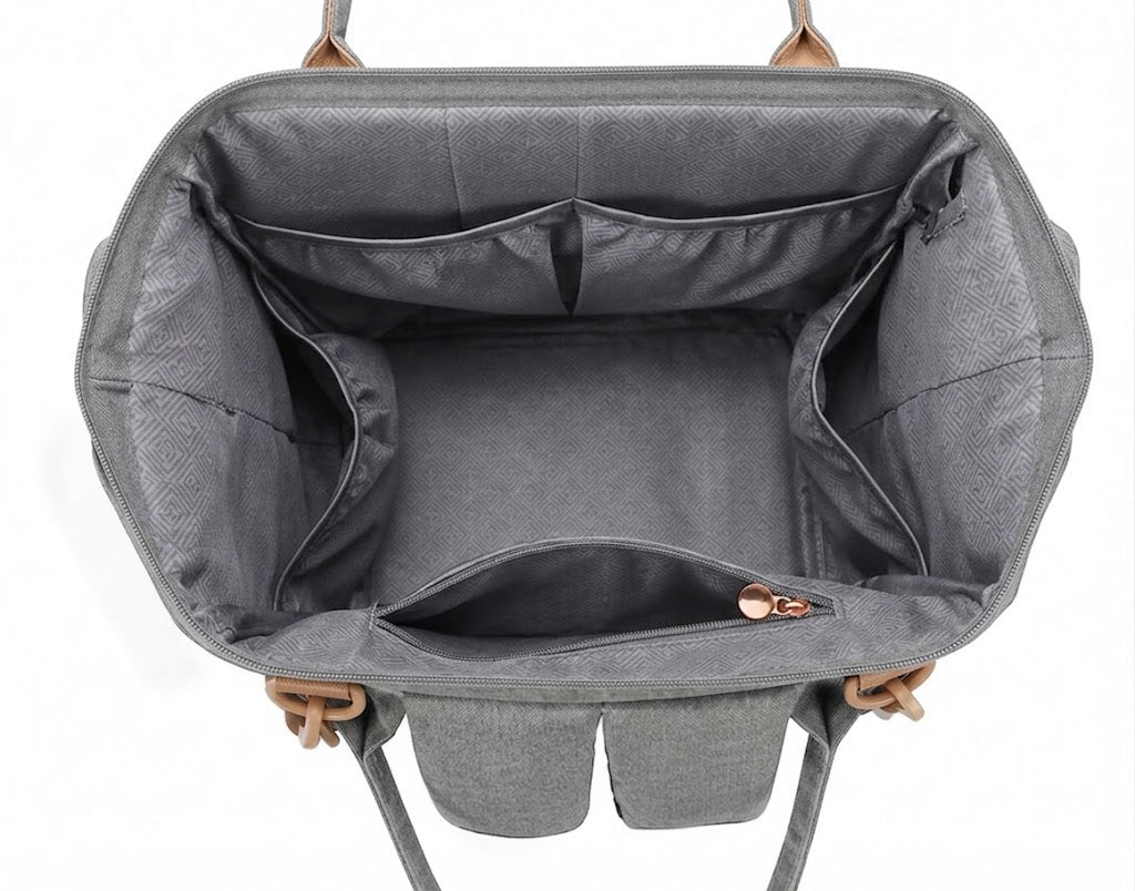 Sac à dos à langer multifonction  – Gris
