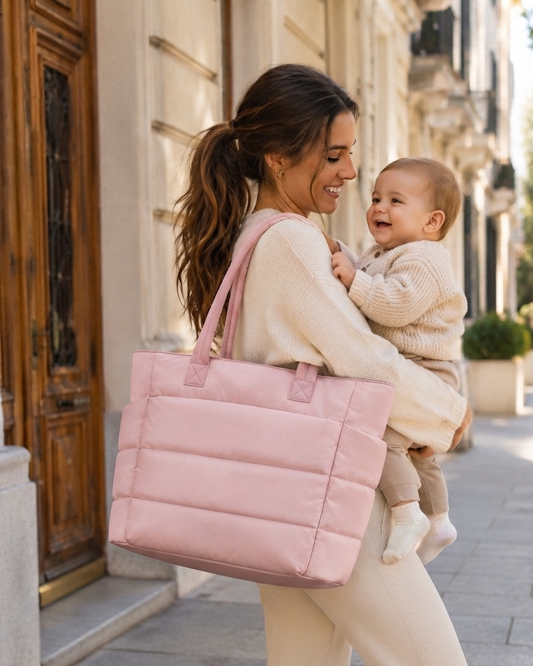 Sac à Langer Matelassé - Rose