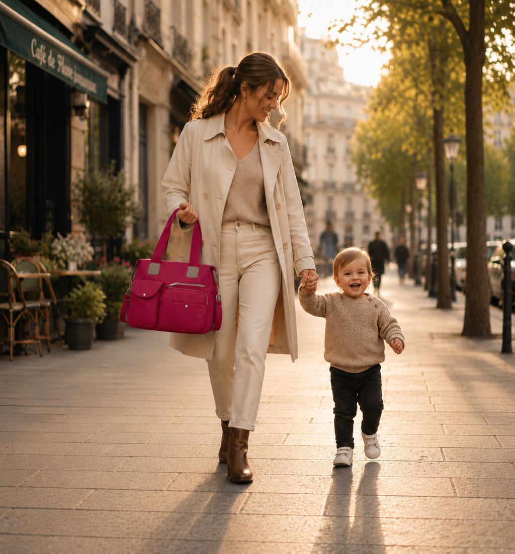 Sac à Langer Premium - Rose Framboise