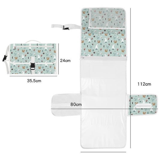 Tapis -à -langer- pour- bébé -avec des- poches- et- une- sangle- de -transport