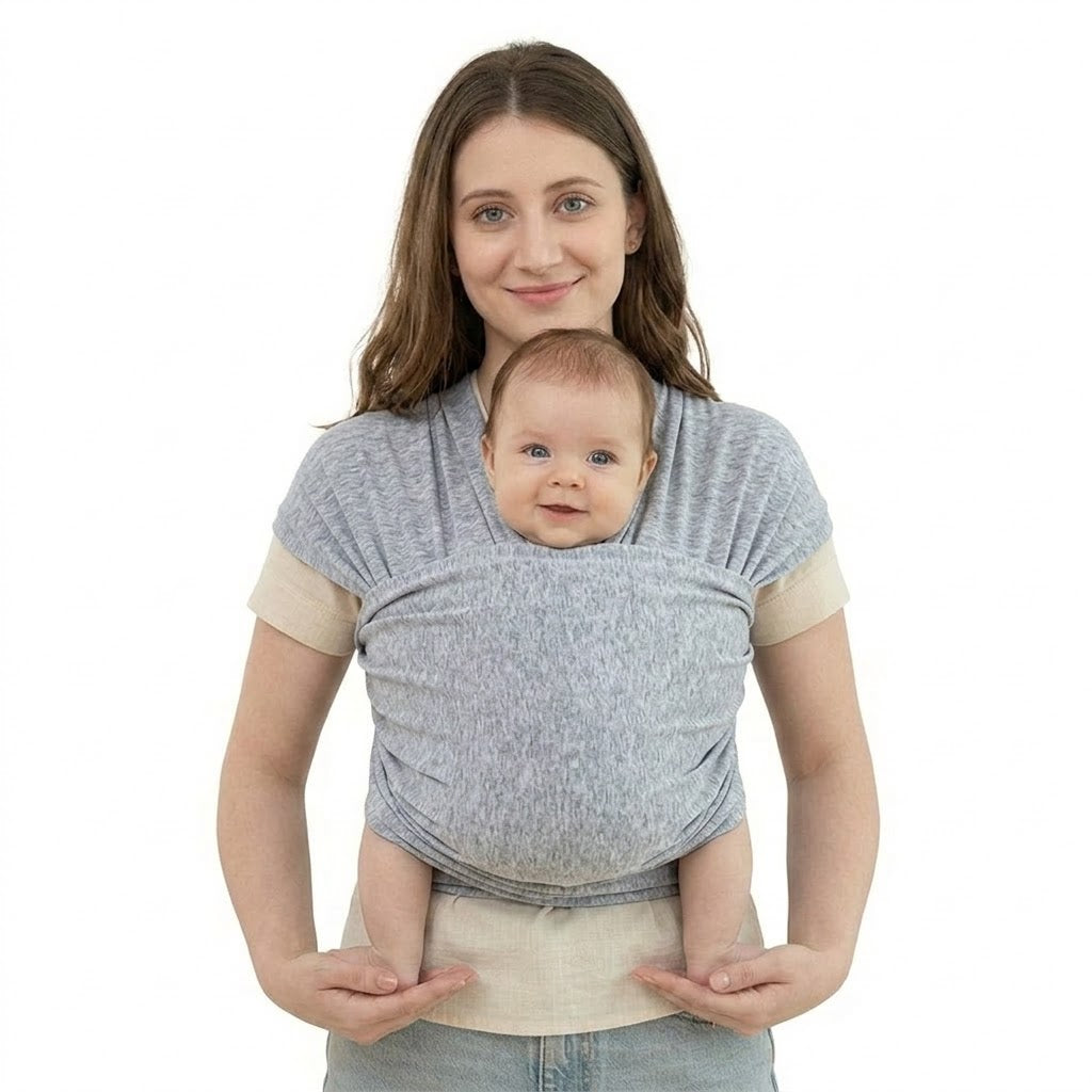Écharpe de Portage Ventrale Physiologique – Bleu Clair