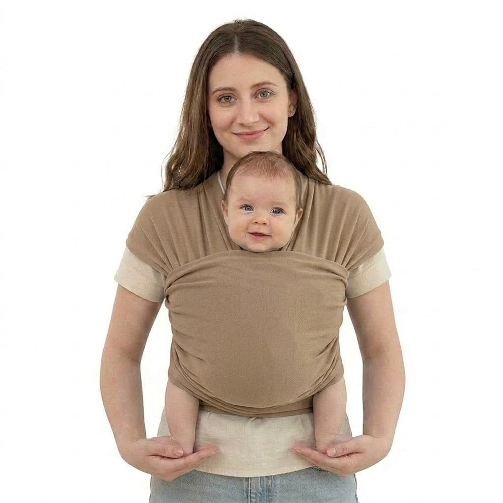 Écharpe de Portage Ventrale Physiologique – Marron Clair