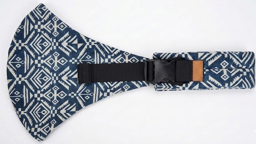 Porte-Bébé hanche – Motif Géométrique bleu et blanc