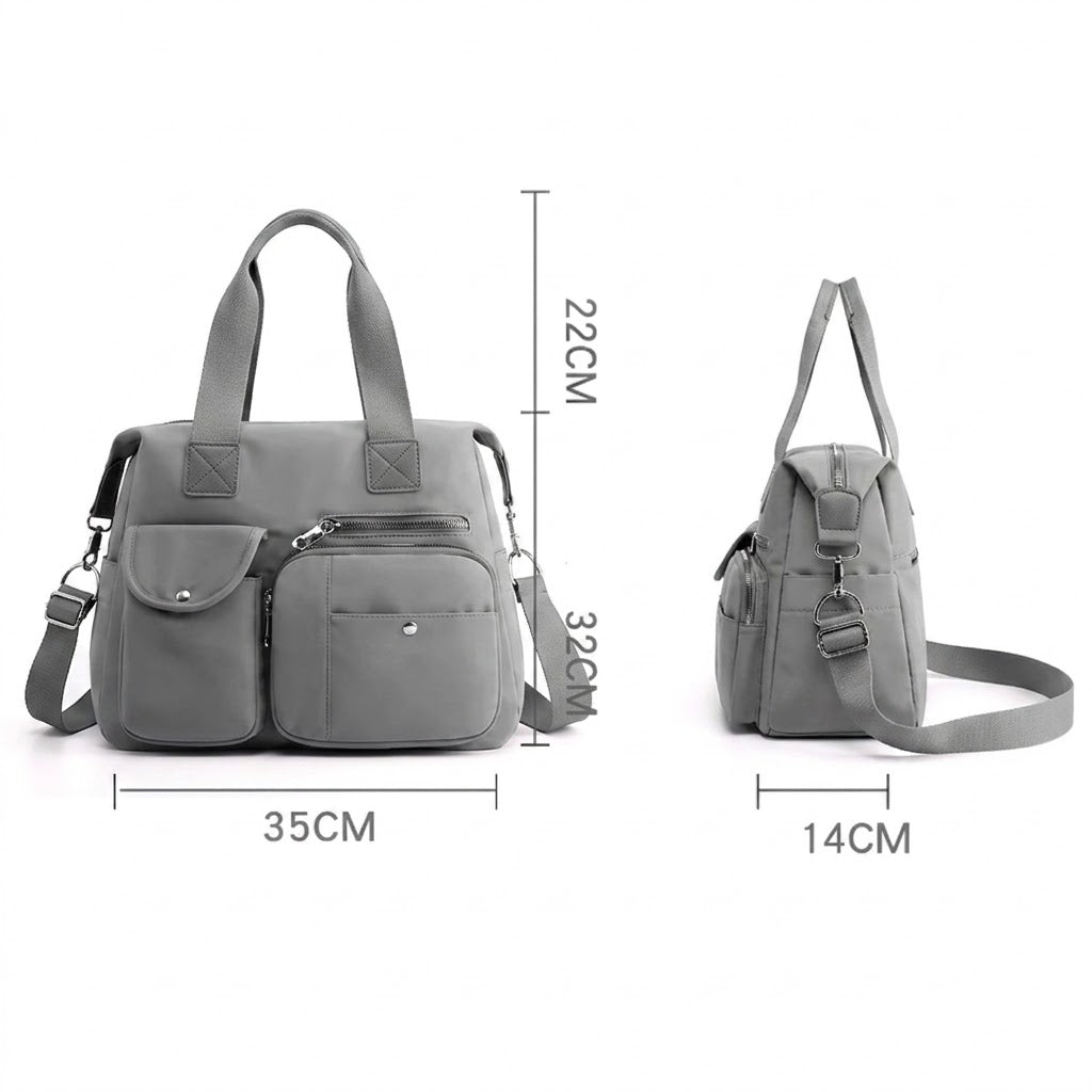 Sac à Langer Gris Imperméable en Nylon - Grand Format