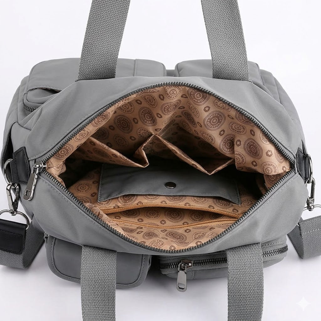 Sac à Langer Gris Imperméable en Nylon - Grand Format