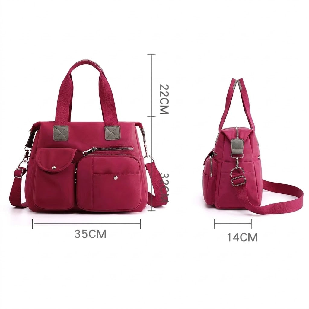 Sac à Langer Rose Framboise Imperméable en Nylon - Grand Format