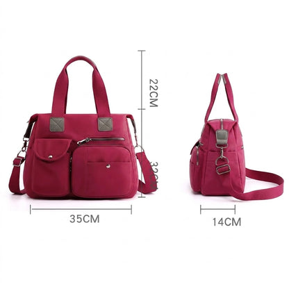 Sac à Langer Rose Framboise Imperméable en Nylon - Grand Format