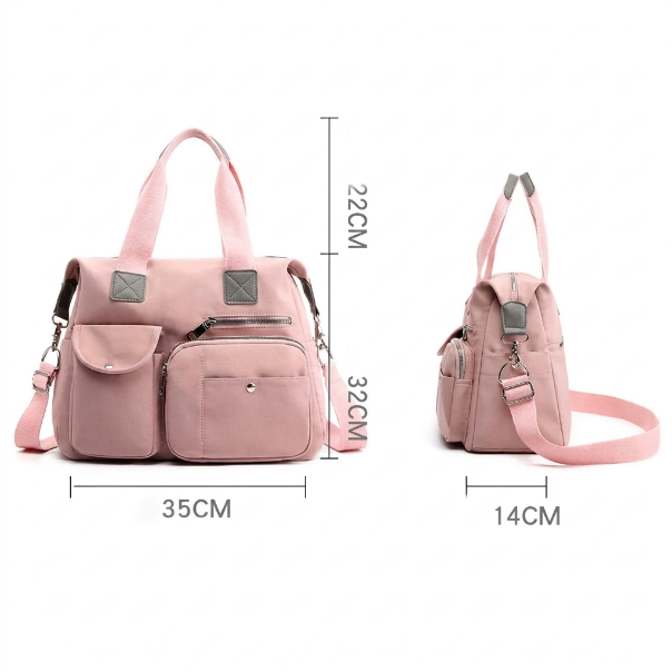 Sac à Langer Rose Imperméable en Nylon - Grand Format