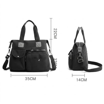 Sac à Langer Noir Imperméable en Nylon - Grand Format