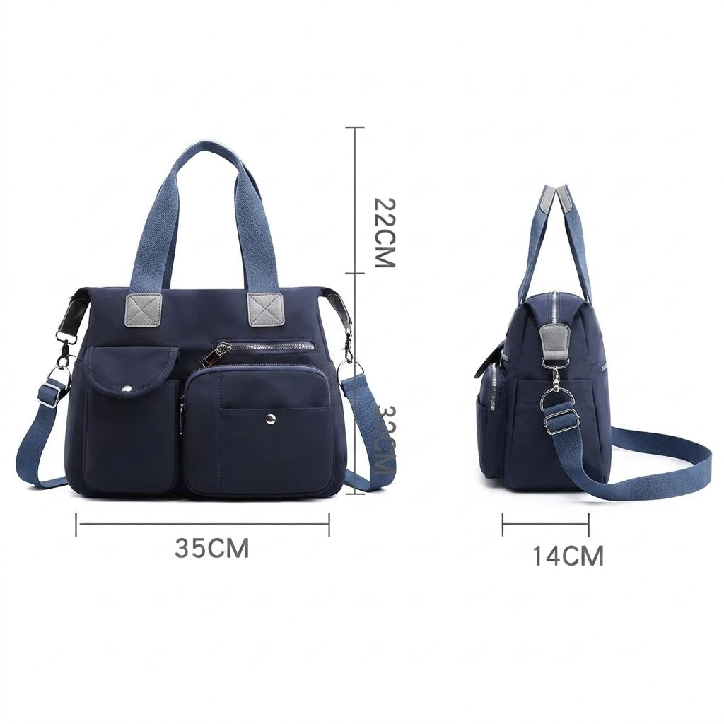 Sac à Langer Bleu Marine Imperméable en Nylon - Grand Format