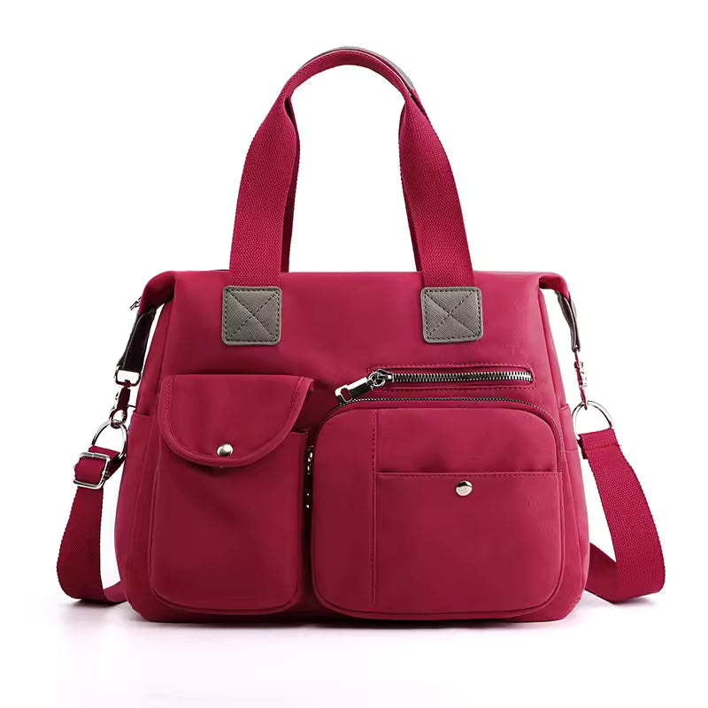 Sac à Langer Rose Framboise Imperméable en Nylon - Grand Format