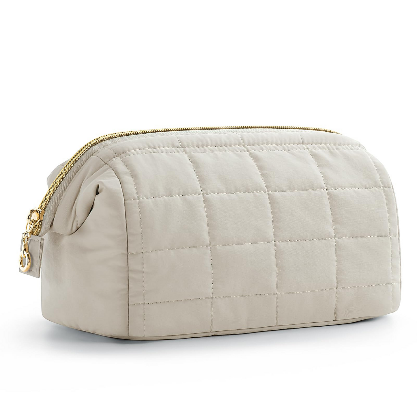 Trousse de Toilette Beige Clair Brodée en Polyester