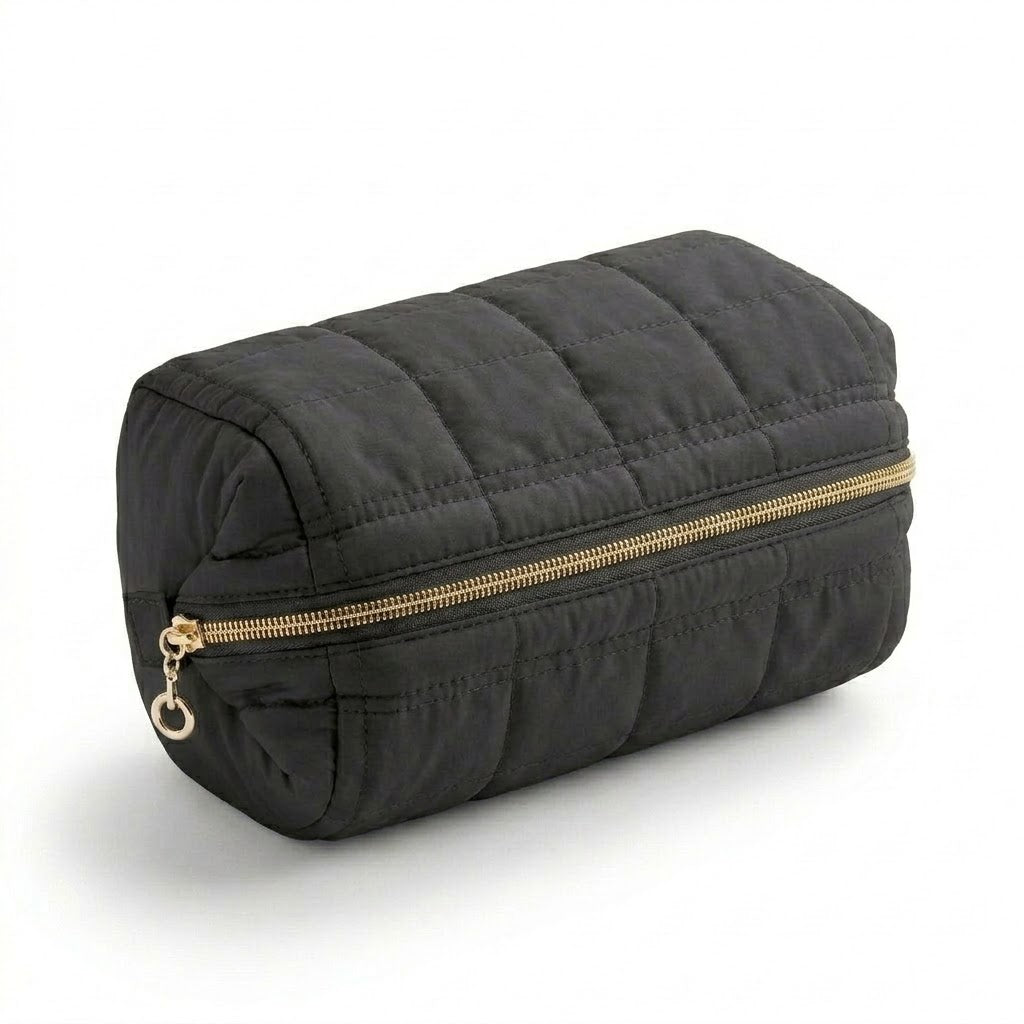 Trousse de Toilette Noir Brodée en Polyester