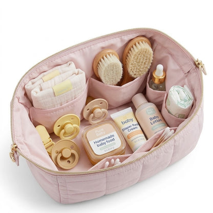 Trousse de Toilette Rose Brodée en Polyester