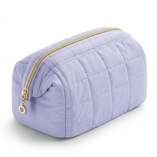 Trousse de Toilette Violet Clair Brodée en Polyester